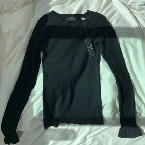T Tahari Ruffle Cuff Sweater